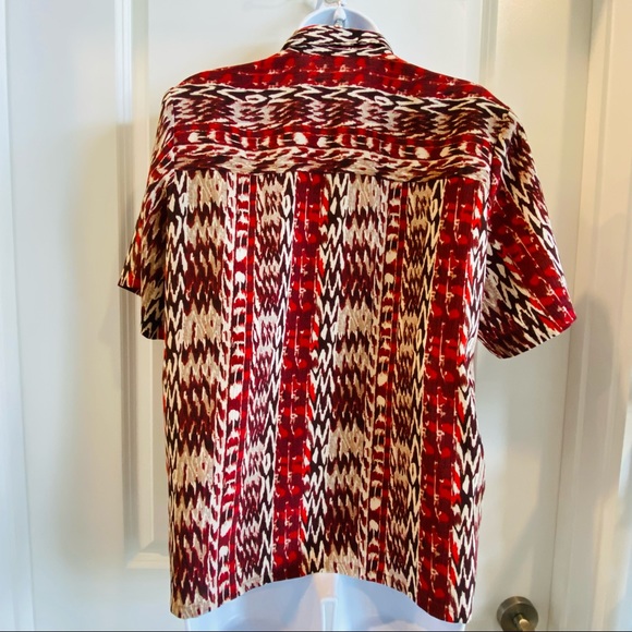 Vintage Button Down African Print Style Blouse M - Picture 4 of 7